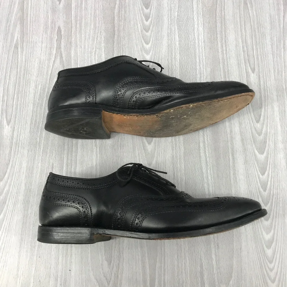 Allen Edmonds McAllister Black Leather Wingtip Oxford Dress Shoes Mens 11 E 6205